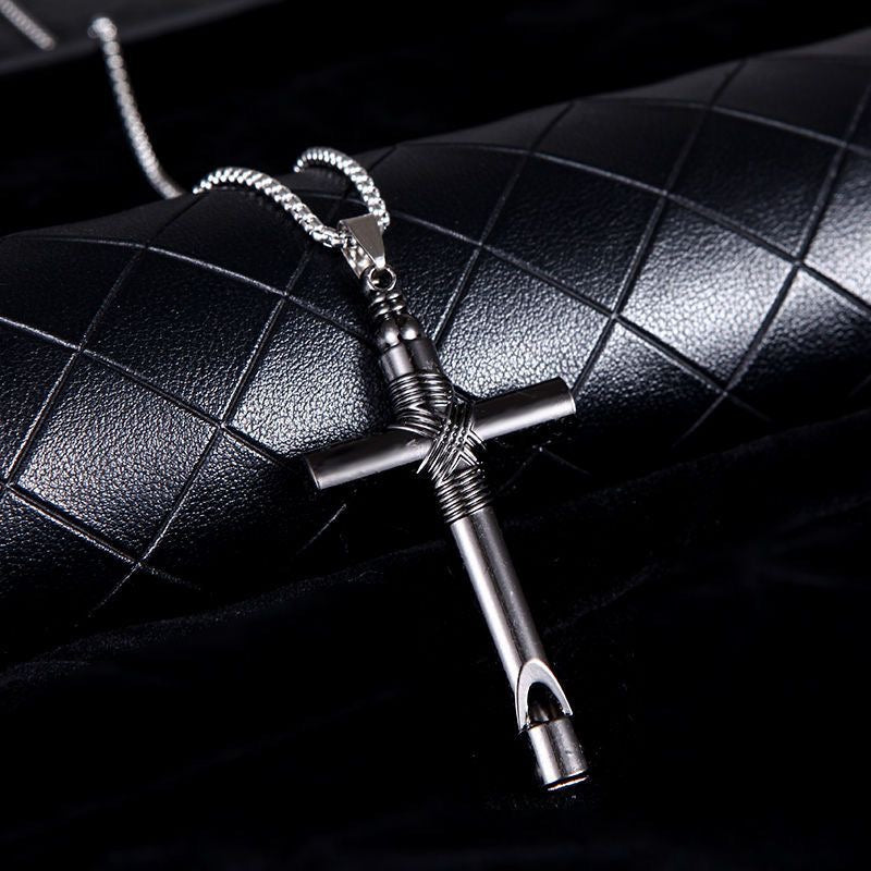 Colar de Diamantes com Cruz Retrô para Homem
