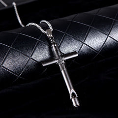 Retro Cross Pendant Diamond Necklace for Men
