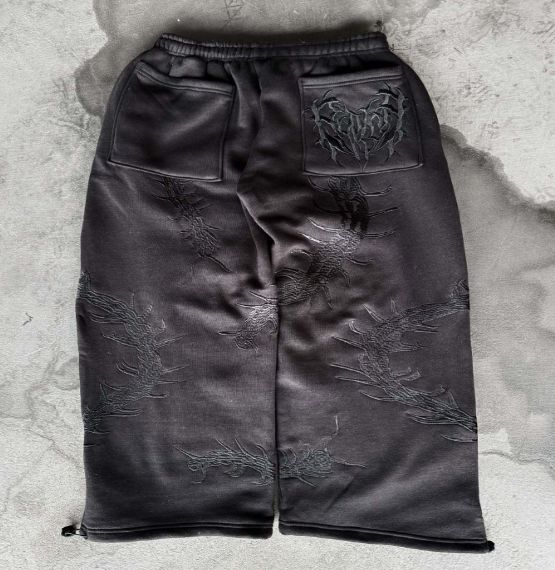 Washed distressed patch tracksuit