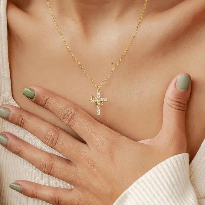 Diamond cross necklace