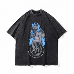 Retro Skull Graphic Cotton T-Shirt for Men