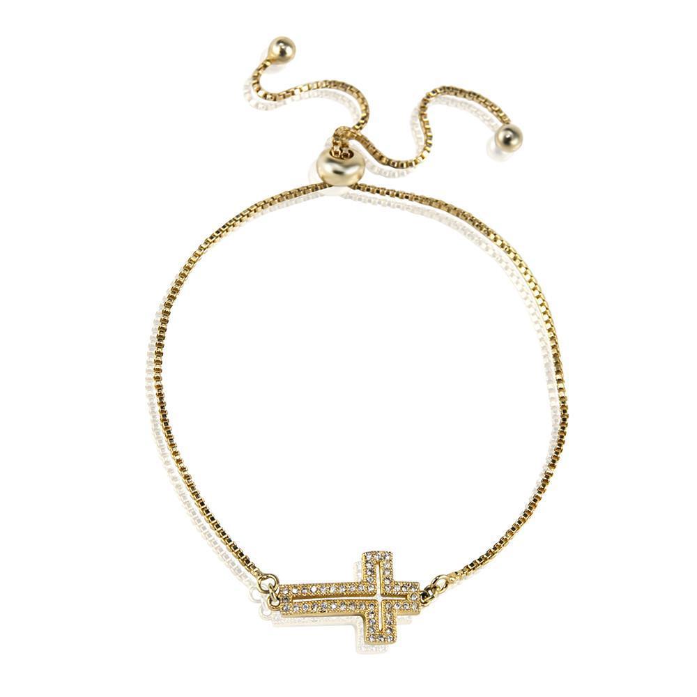 Gold cross bracelet