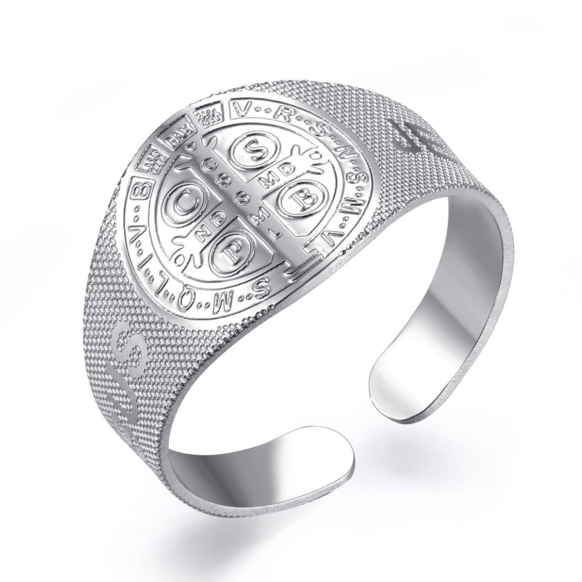 Stainless steel couple rings with cross design