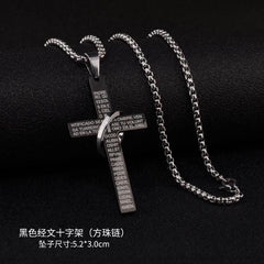 Retro Cross Pendant Diamond Necklace for Men