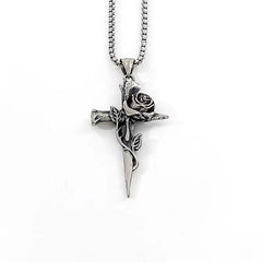 Retro Cross Pendant Diamond Necklace for Men