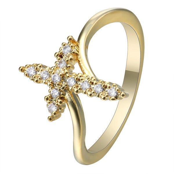 Silver cross ring with diamond accents