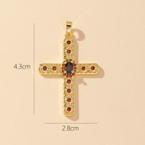 Silver cross stud earrings with diamonds