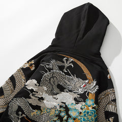 Men's Hoodie with Chinese Phoenix Embroidery Design