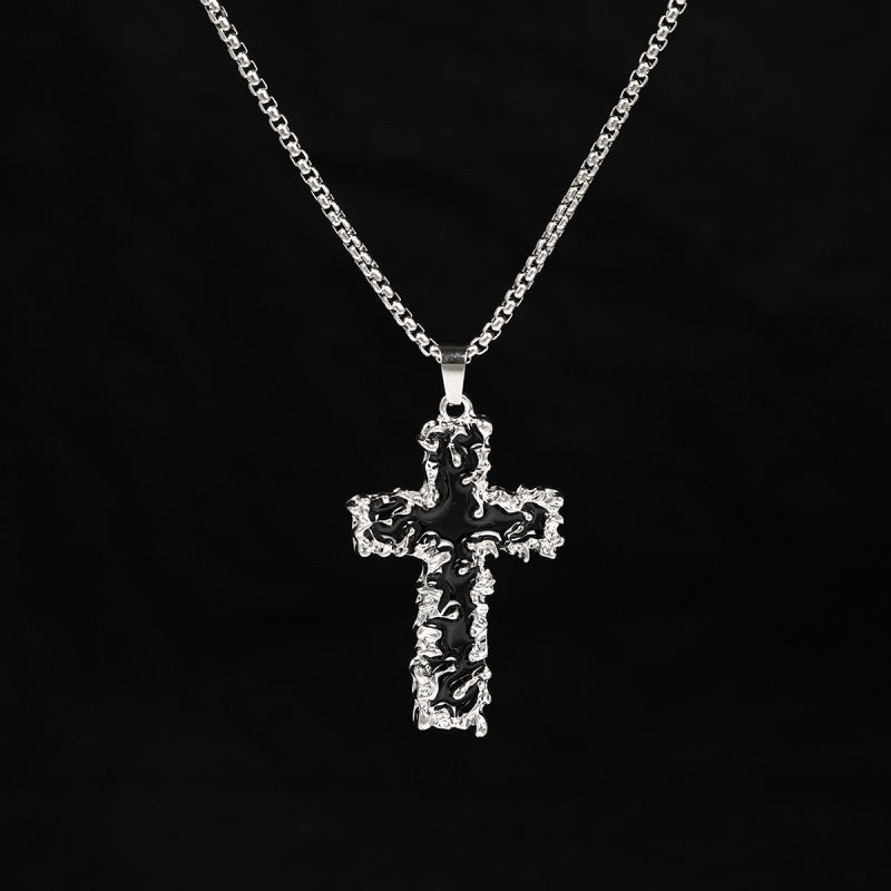 Colar de Diamantes com Cruz Retrô para Homem