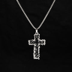 Retro Cross Pendant Diamond Necklace for Men