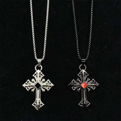 Retro Cross Pendant Diamond Necklace for Men