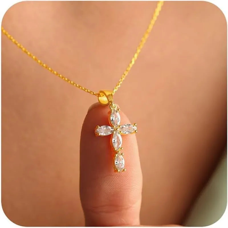 Diamond cross necklace