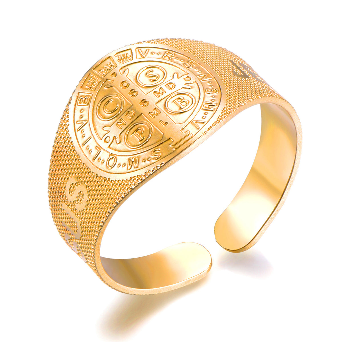 Stainless steel couple rings with cross design