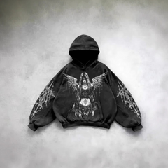 Pullover Hoodie with Ghotic Design