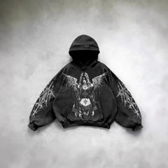 Pullover Hoodie with Ghotic Design