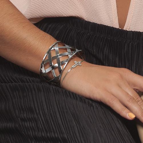 Silver cross bracelet