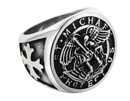 Saint Michel Men's Titanium Steel Ring (One Piece)