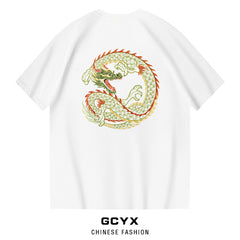 Men's Cotton Short-Sleeved Embroidered T-Shirt 2024
