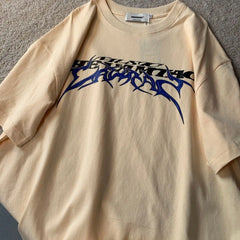 American Vintage Letter Print Graphic T-shirt for Couples