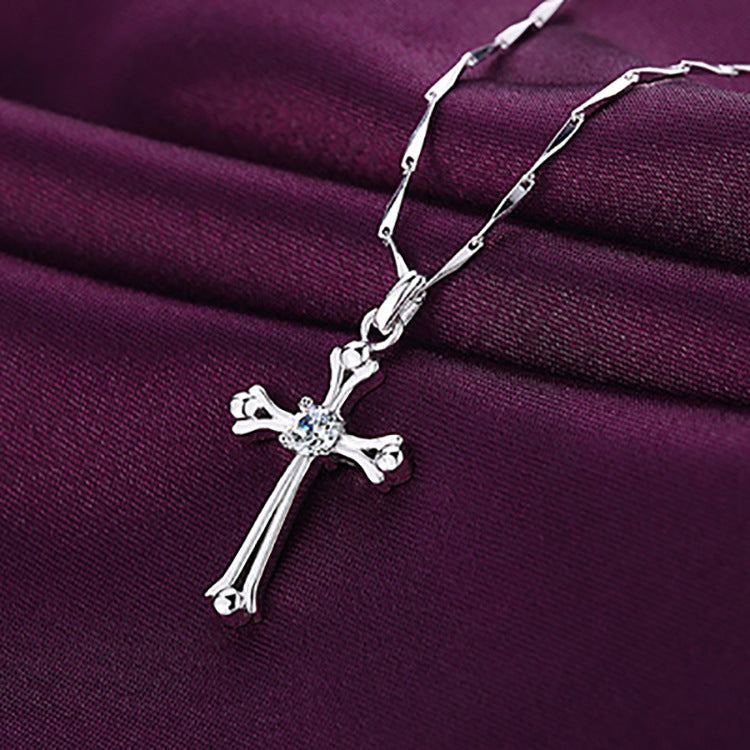 Bold cross pendant necklace