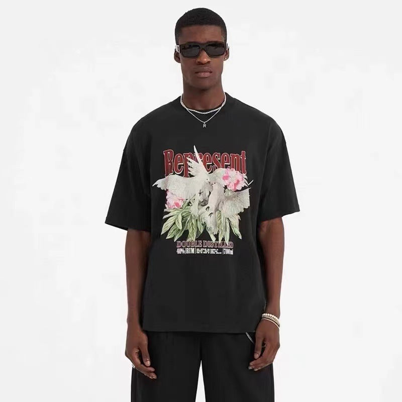Vintage 'Represent' Graphic Oversized Tee