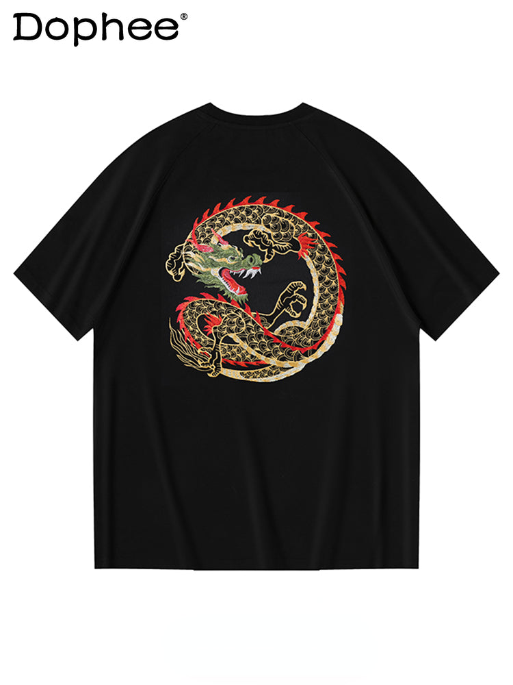 Cotton short-sleeved embroidered t-shirt