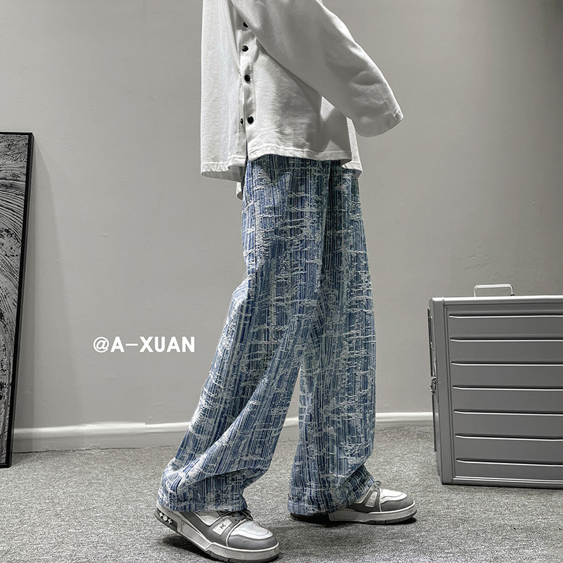 Embroidered Wide Leg Hip-Hop Jeans