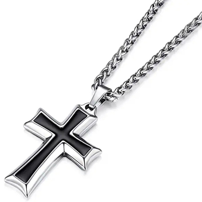 Minimalist stainless steel cross necklace