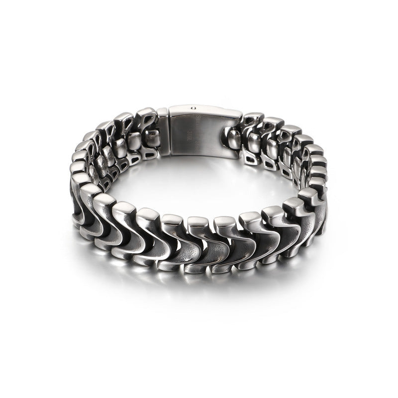 Punk Skull Titanium Steel Men's Bracelet - Wholesale