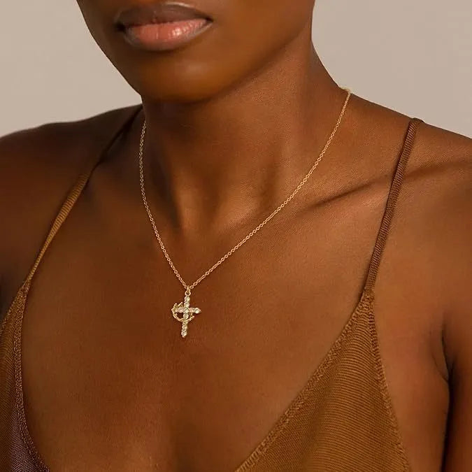 Diamond cross necklace