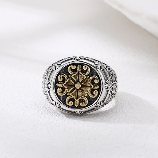 Sterling silver ring with cross design
