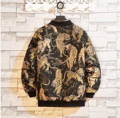 Men's Dragon Embroidered Jacket - Chinese Style Baseball