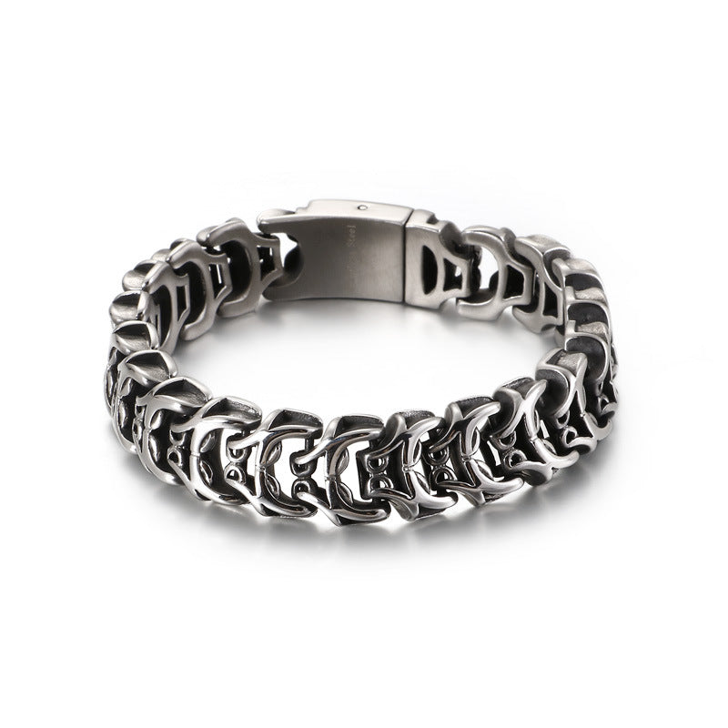 Punk Skull Titanium Steel Men's Bracelet - Wholesale