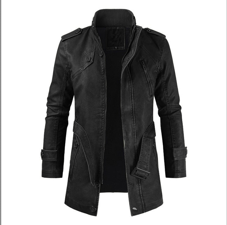 Slim-Fit Cold-Proof Leather Jacket for Men