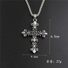 Retro Cross Pendant Diamond Necklace for Men