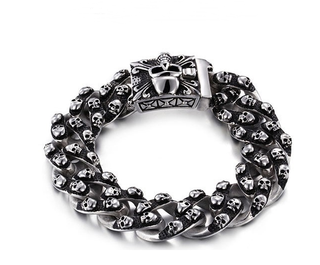 Titanium Steel Skull Men's Bracelet