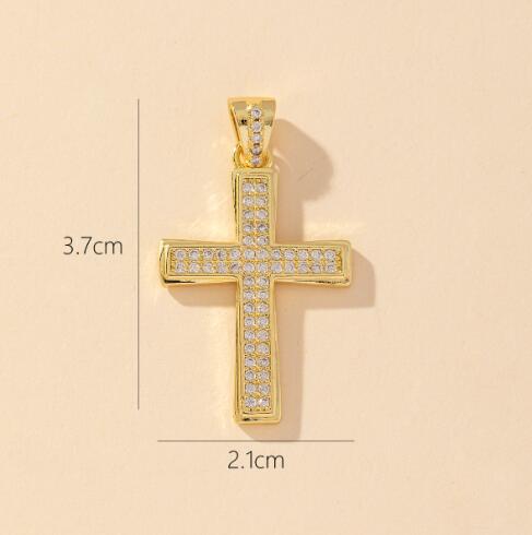 Silver cross stud earrings with diamonds
