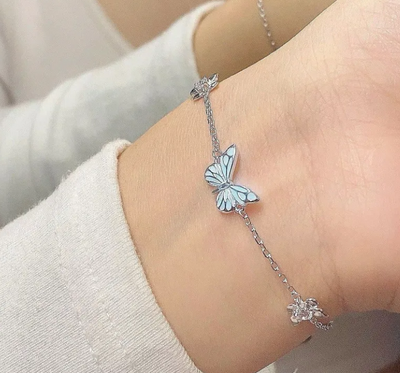 Blue Luminous Smart Butterfly Bracelet and Necklace