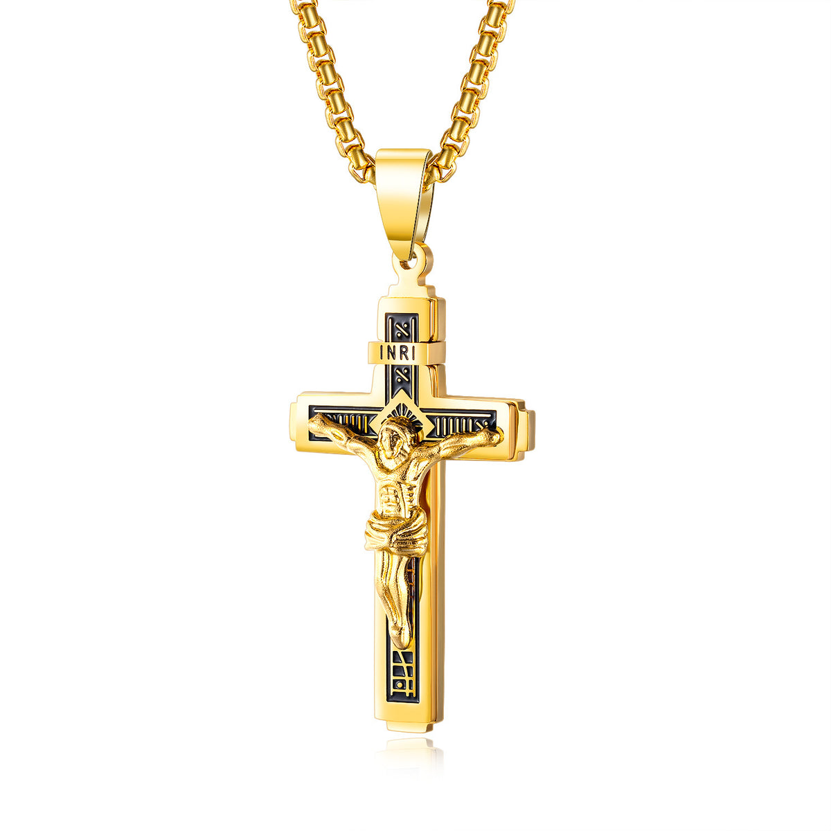 Titanium steel cross necklace, hip hop style