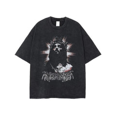 Retro Skull Graphic Cotton T-Shirt for Men