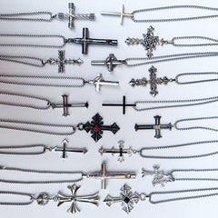 Retro Cross Pendant Diamond Necklace for Men