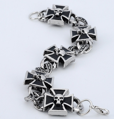 Men's Vintage Punk Alloy Drop Oil Cross Bracelet