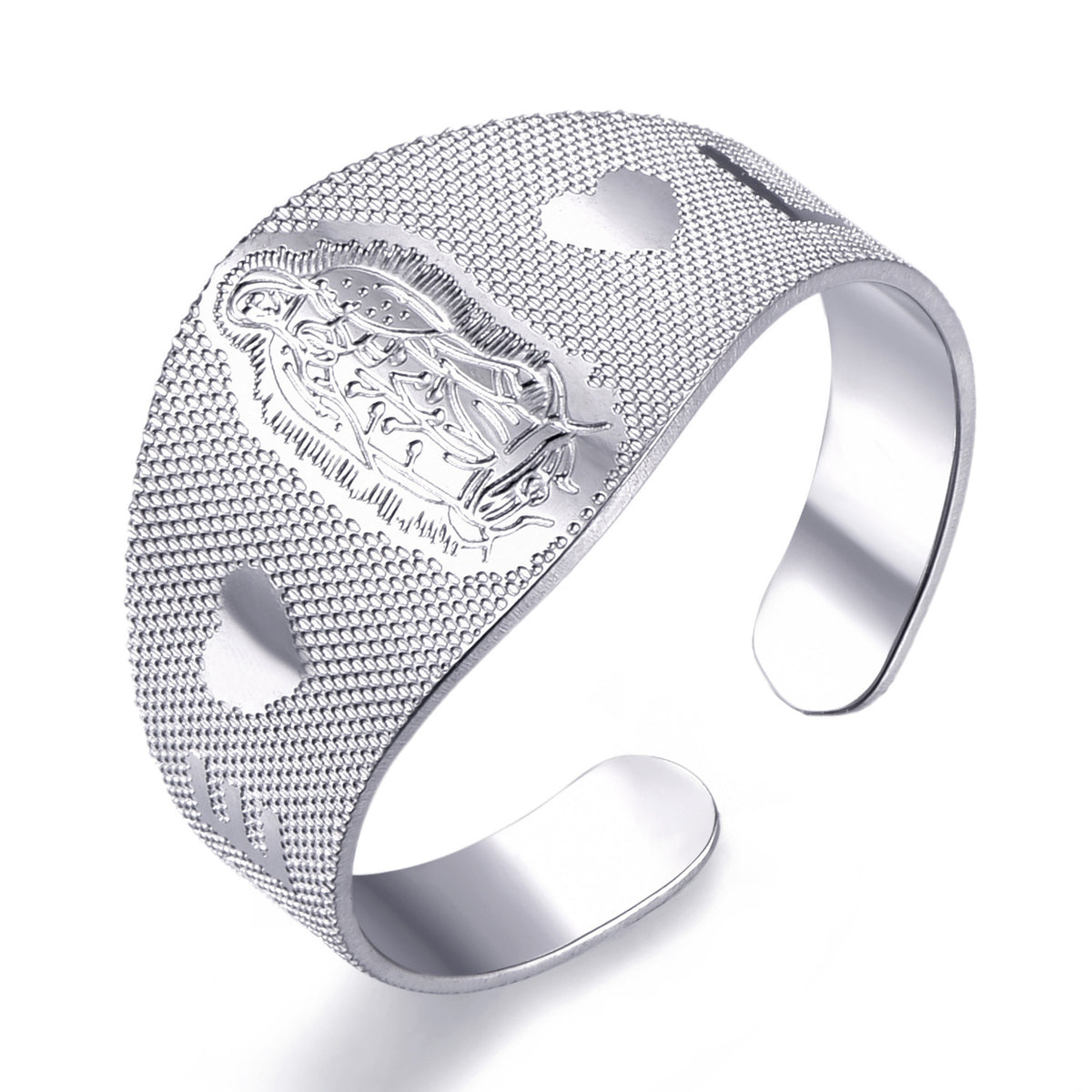 Stainless steel couple rings with cross design