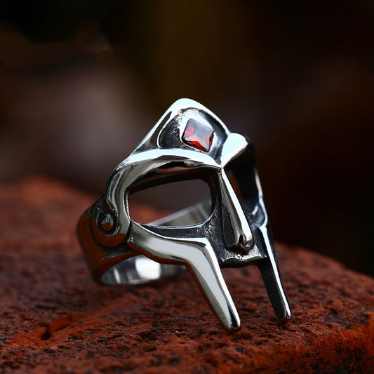 Anel Masculino Máscara Aço Titânio Retro