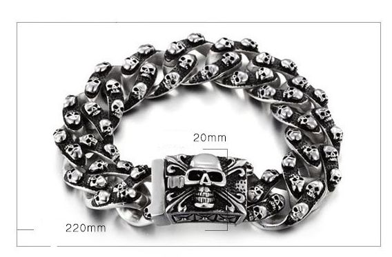 Titanium Steel Skull Men's Bracelet