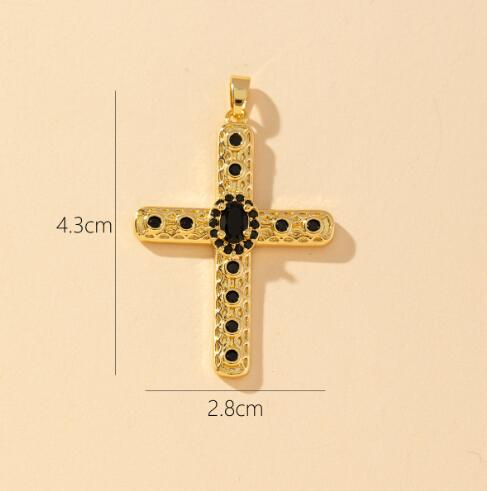 Silver cross stud earrings with diamonds