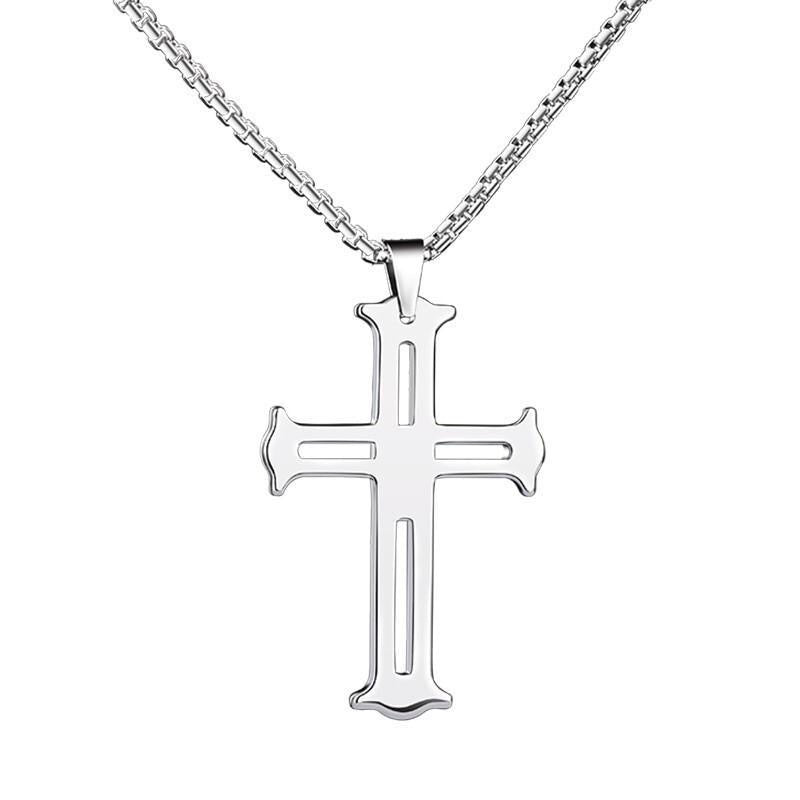 Colar de Diamantes com Cruz Retrô para Homem