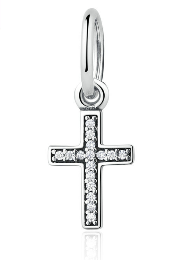 Zircon cross pendant necklace