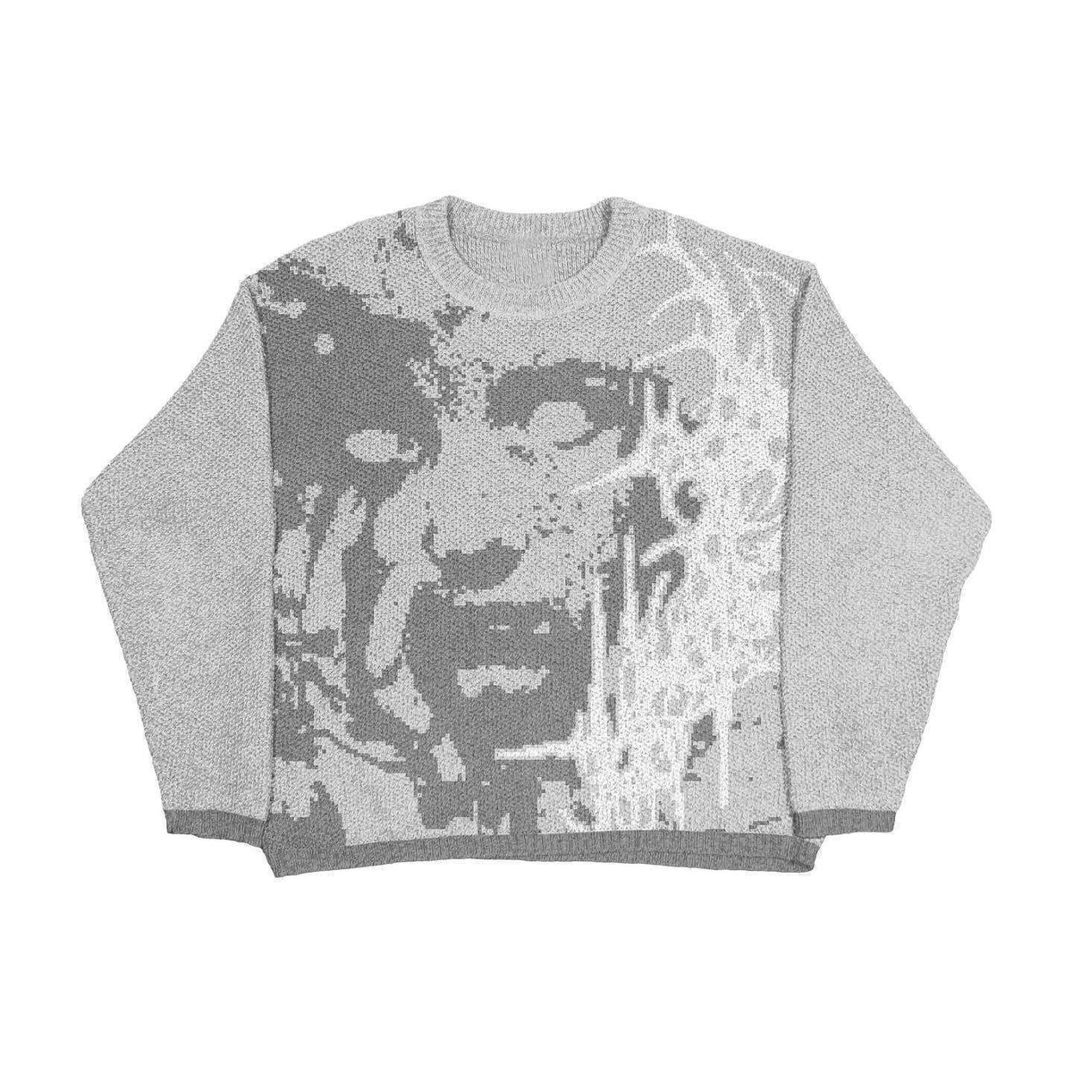 Camisola Jacquard de Manga Comprida Larga