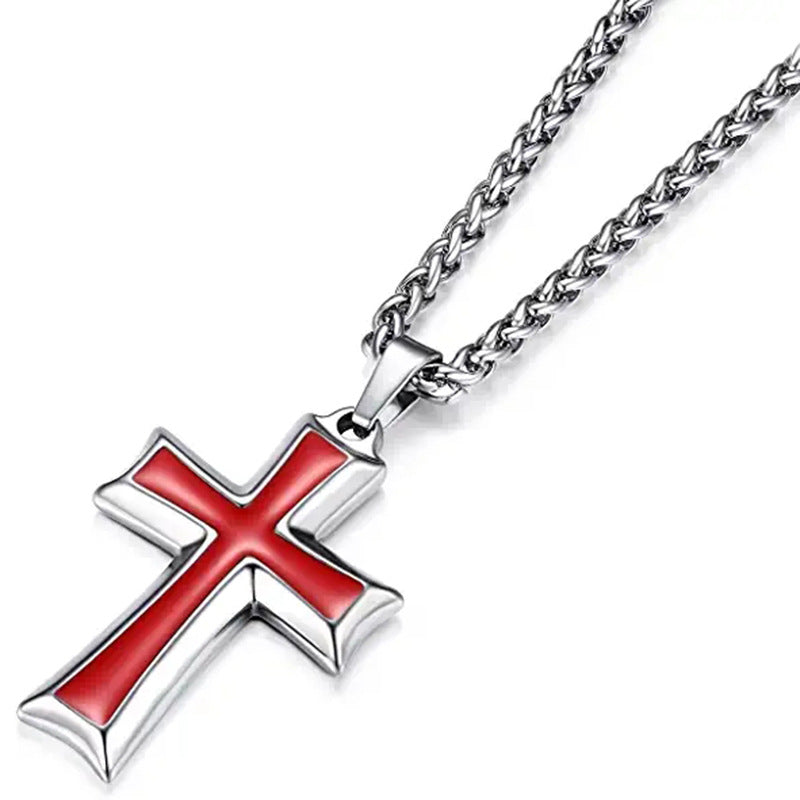 Minimalist stainless steel cross necklace